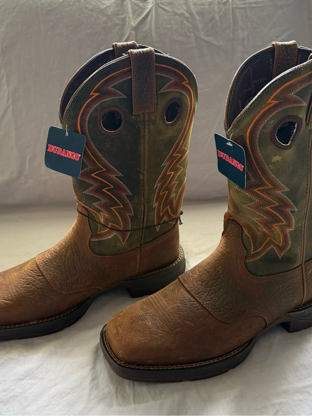 Durango Brown and Green Leather Western Boots
